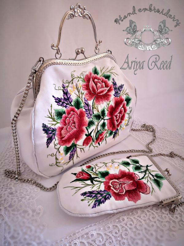 Bag and case "Roses and lavender"