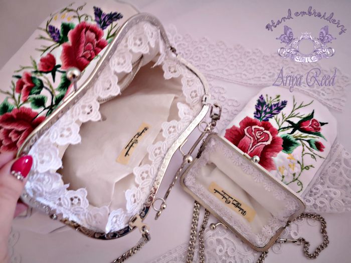 Bag and case "Roses and lavender"