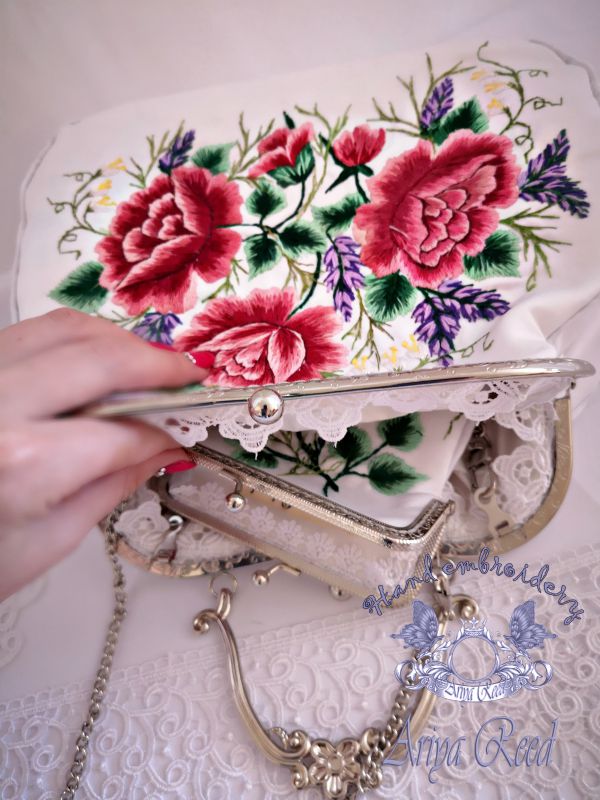 Bag and case "Roses and lavender"
