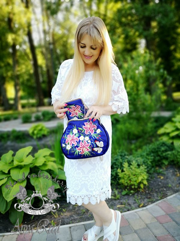 Bag and case "lilies and daisies"